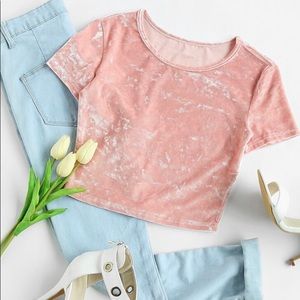 Pink Velvet Crop Top